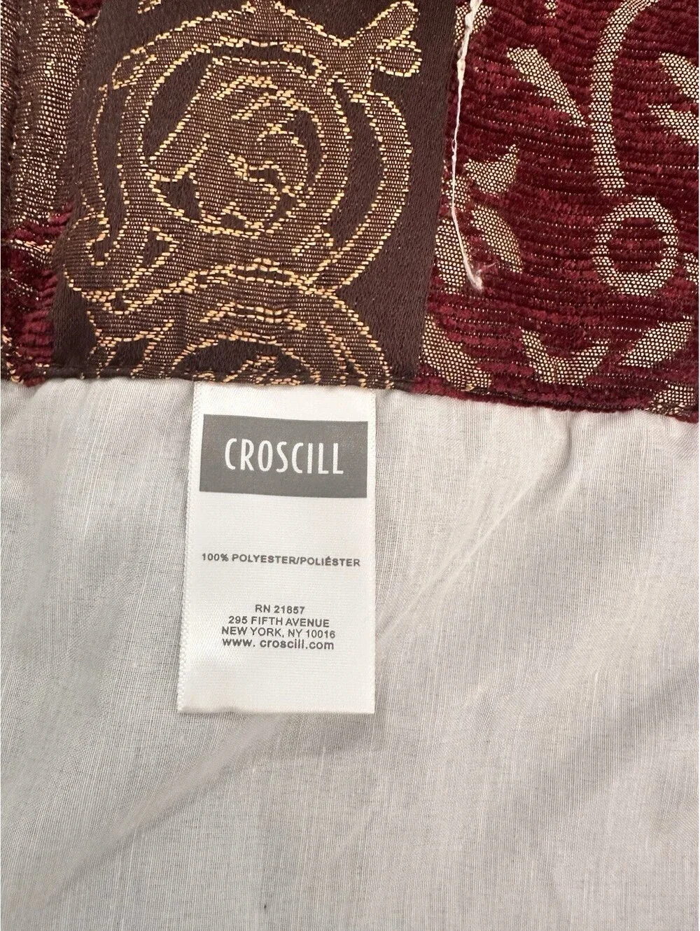 New - Elegant and Regal Croscill Galleria Red/Gold/Brown 2 Panels/curtain/drapes